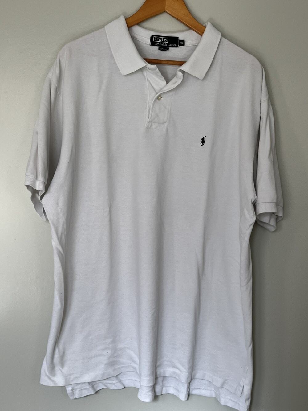 Vintage 80s/90s Ralph Lauren Polo Shirt Mens XXL White Cotton USA